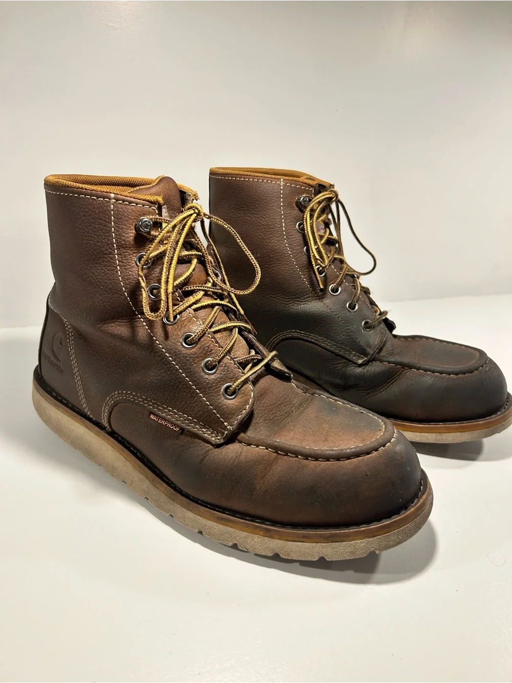 Carhartt CMW6295 Men’s 9 Waterproof Moc Toe Leather Work Boots EH Slip Resistant
